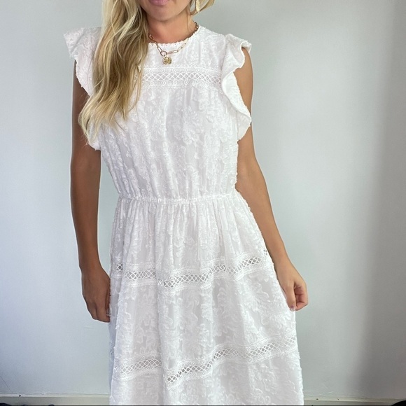 Gibson Latimer White Lace & Floral Dress - Picture 9 of 9